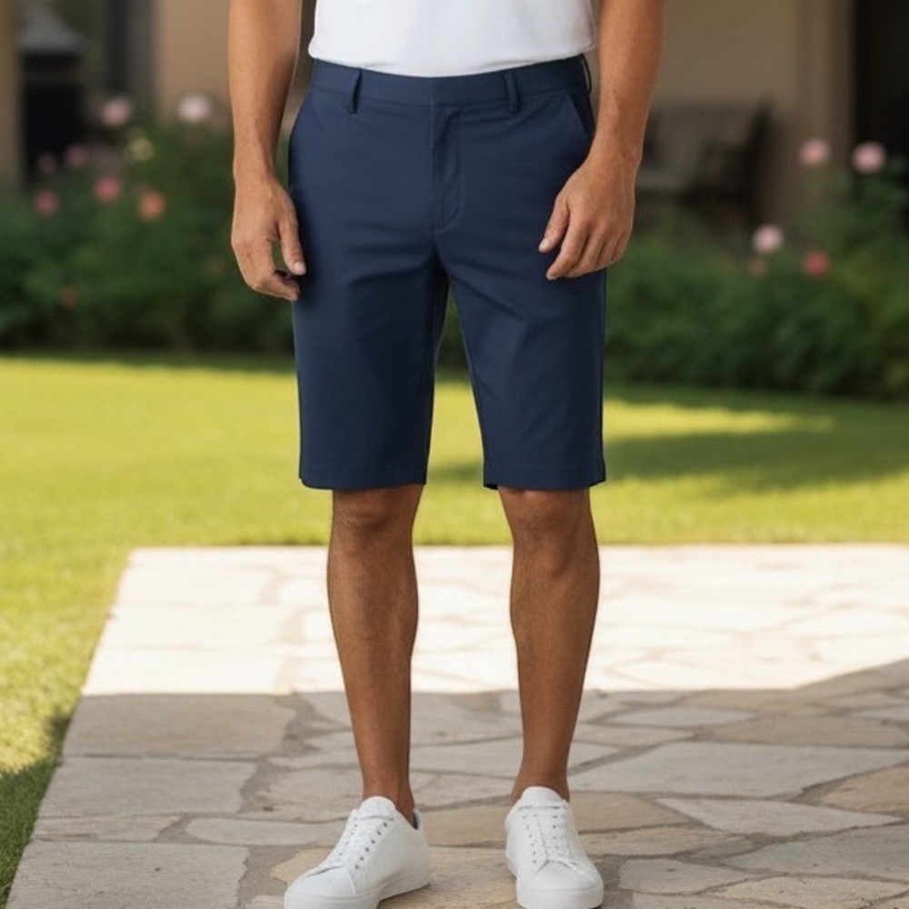 NWT Greg Norman Golf Shorts Mens SZ 38 Navy New Classic Fit Stretch Performance